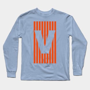 Orange V Long Sleeve T-Shirt